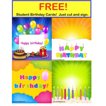 FREE Birthday Cards for Students